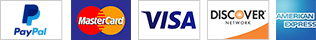 Accepted payment methods: PayPal, Mastercard, Visa, Discover, American Express